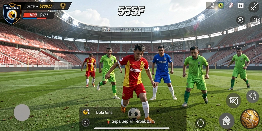 Tampilan gameplay seru dan mendebarkan di 555F.