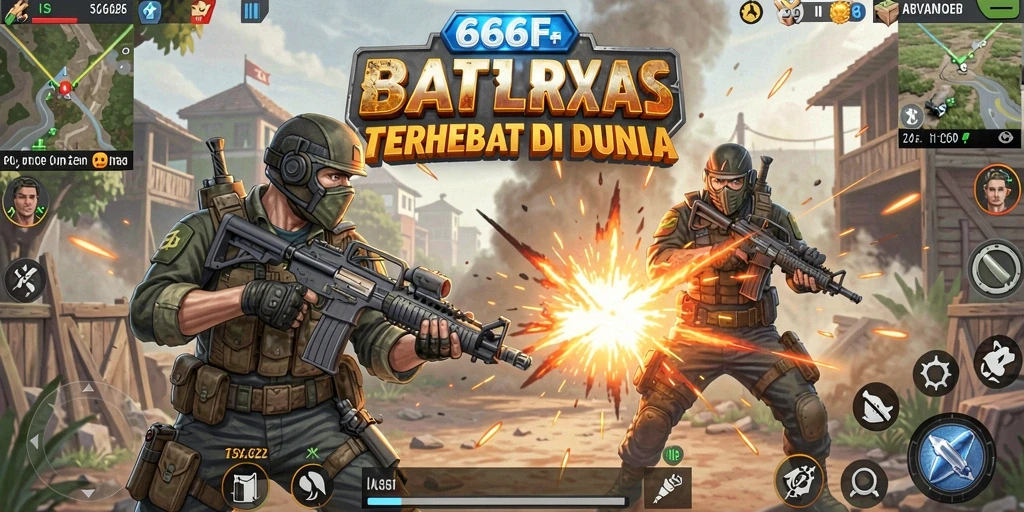 Gameplay intens di arena Battle Royale 666F yang penuh aksi.