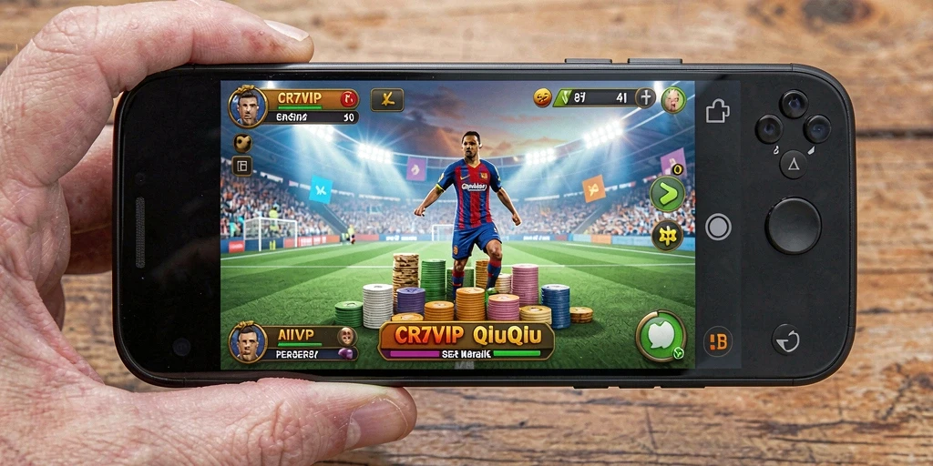 Tangkapan layar CR7VIP menampilkan gameplay QiuQiu yang seru.
