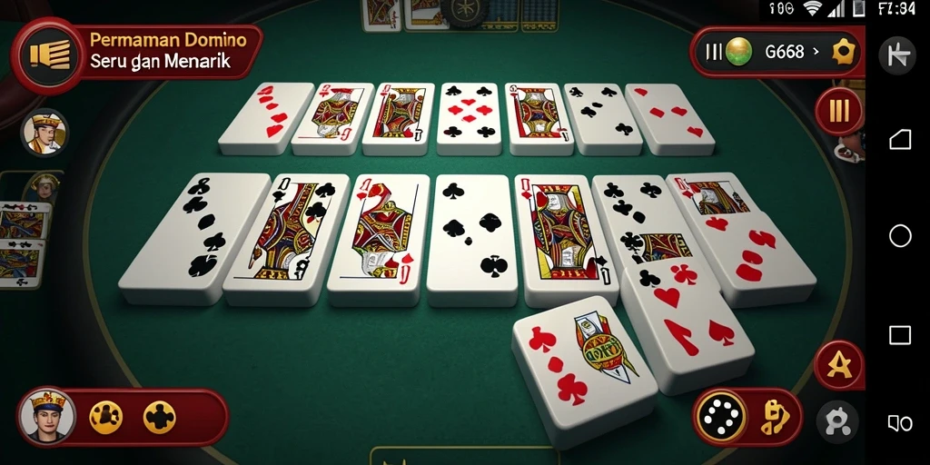 Tangkapan layar gameplay G668 menunjukkan keseruan permainan Domino.