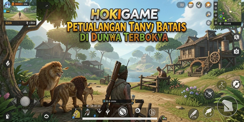 Screenshot HOKIGAME menampilkan aksi seru di dunia terbuka yang luas.