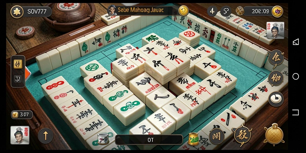 Tampilan gameplay SOV777 yang menawan dalam permainan Mahjong.