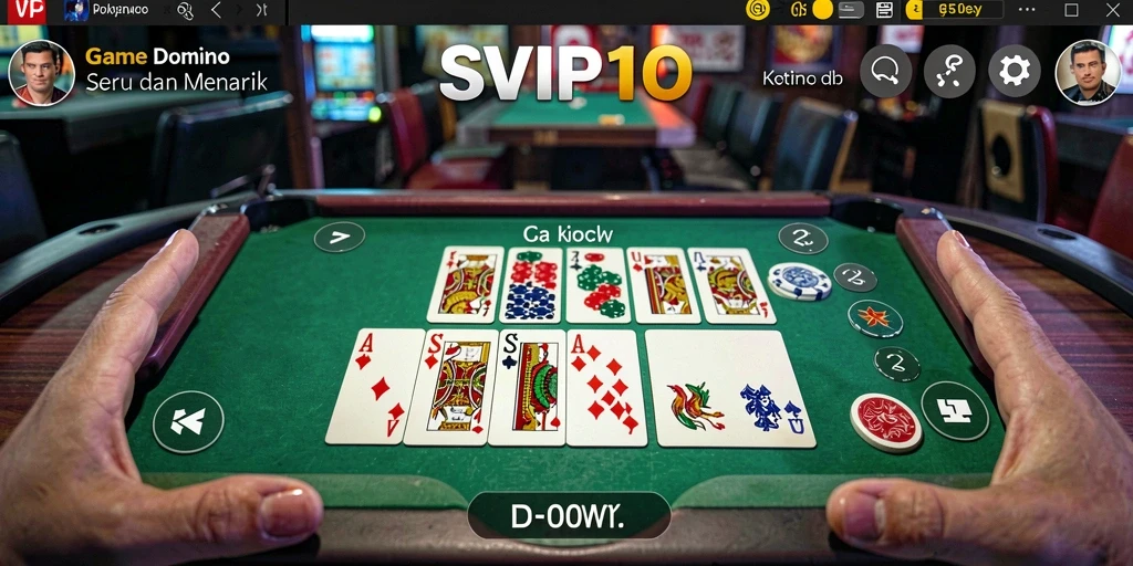 Screenshot gameplay SVIP10 dengan tampilan kartu domino yang menarik.