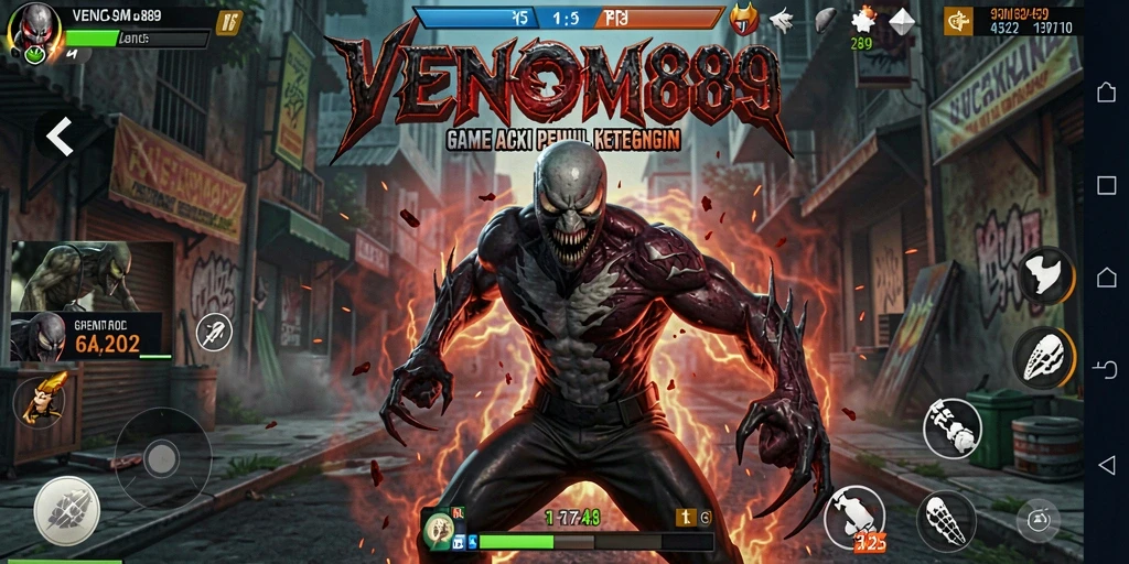 Tampilan gameplay intens dan seru dari VENOM889 dengan berbagai aksi.