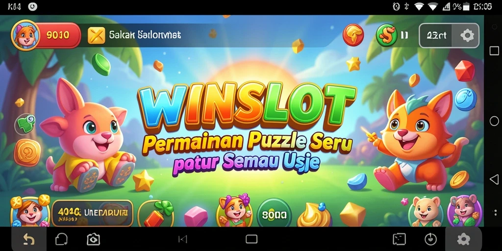 Screenshot utama WINSLOT menampilkan gameplay yang penuh warna dan tantangan.